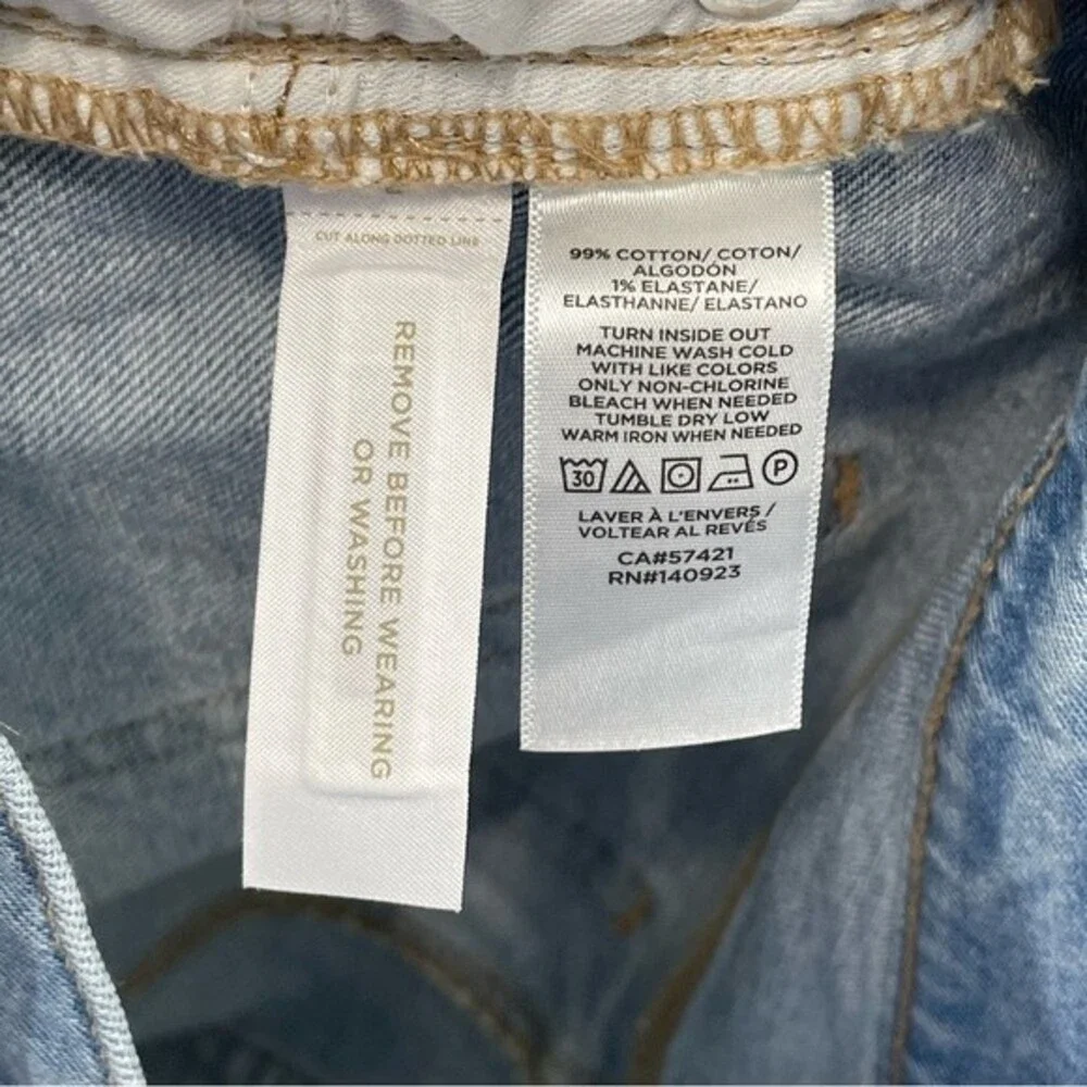 NWT Loft The Skinny Bermuda Denim Jean Shorts‎ Raw Hem Size 30